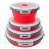 Collapsible Food Storage Containers Round with Lid,Kitchen Stacking Silicone Collapsible Meal Prep Container Dishwasher Safe