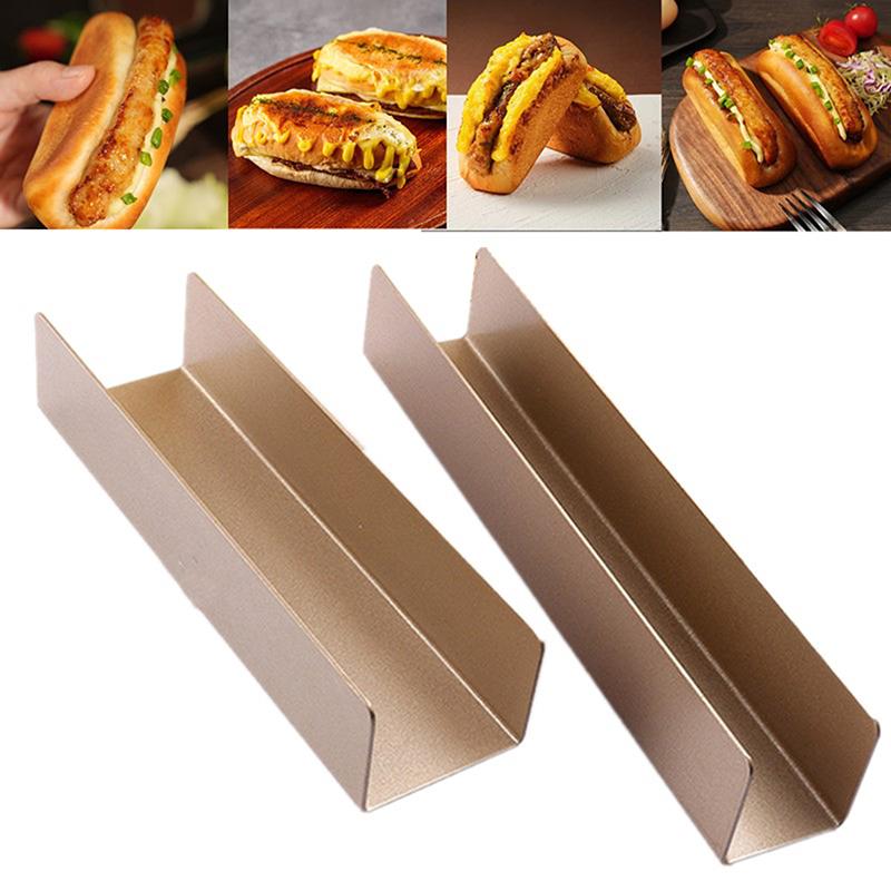 Multifunctional Non-Stick U-Shape Cookie Mold Carbon Steel Non-Stick Diy Pork Chop Bun Mold Rectangle Homemade Bread Mold Cake