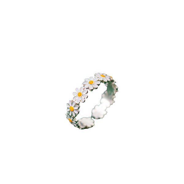 Daisy Flower Adjustable Open Ring for Women