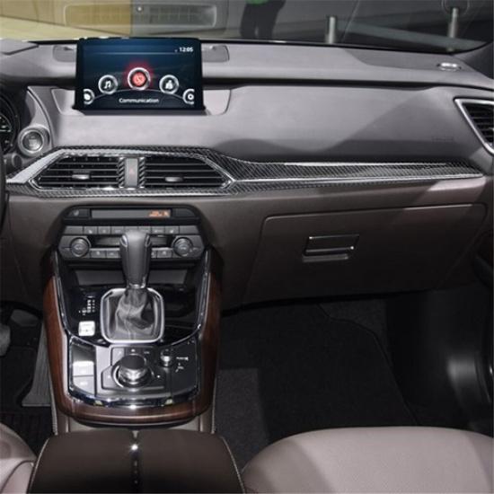 4Pcs For Mazda CX-9 2016- Carbon Fiber Interior Dashboard Cover Trim