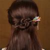 Classical Painted Fashion Diamond-encrusted Flower Fringed Hairpin Female Disc Hair Step Hairpin Ethnic Style Retro Versatile Hair Accessories