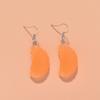 1 пара милых оранжевых висячих сережек для женщин, простой дизайн, сладкие забавные серьги-капли с фруктами и апельсинами, вечерние ювелирные изделия, оптовая продажа