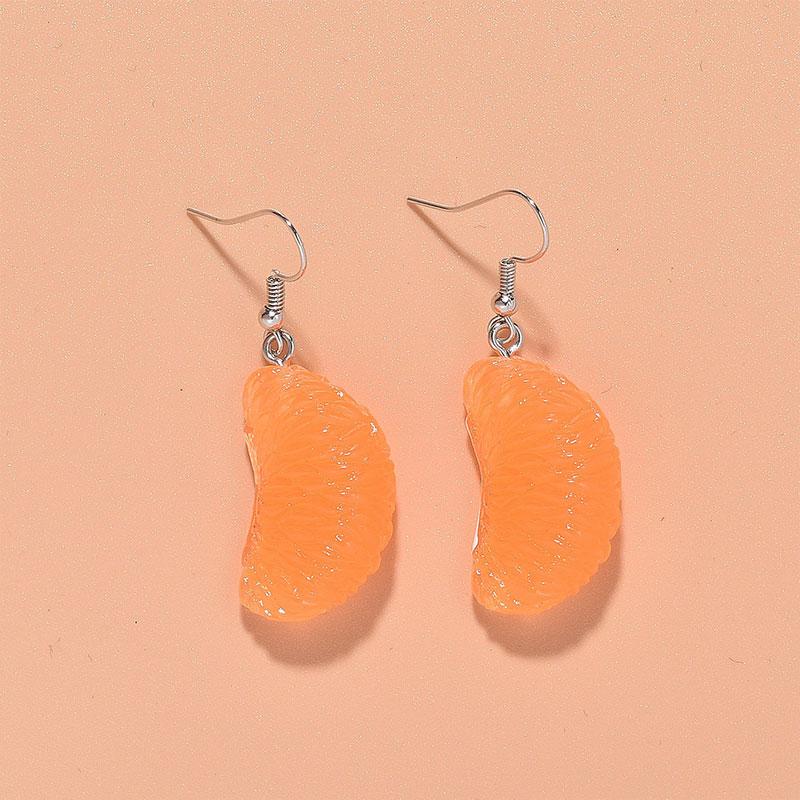 1 пара милых оранжевых висячих сережек для женщин, простой дизайн, сладкие забавные серьги-капли с фруктами и апельсинами, вечерние ювелирные изделия, оптовая продажа