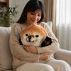 Забавная плюшевая собака Сиба 35/45 см What The Dog Doing Игрушка, Плюшевая игрушка, Съемная удобная набивная кукла Кукла с ножом и щитом, Мягкая подушка, Новинка Абстрактная