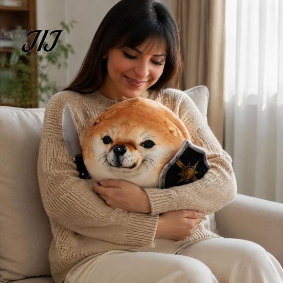 Забавная плюшевая собака Сиба 35/45 см What The Dog Doing Игрушка, Плюшевая игрушка, Съемная удобная набивная кукла Кукла с ножом и щитом, Мягкая подушка, Новинка Абстрактная