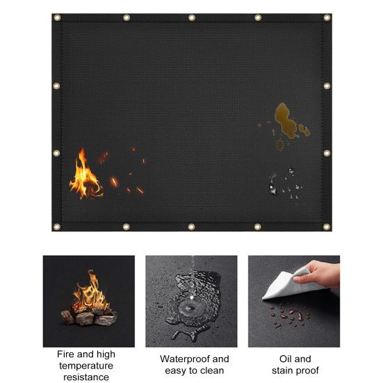 Fireproof Heat Shield Grill Mat for Wall Behind Grill Protect Deck Fence from