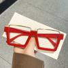 Fashion Oversized Square Glasses New Women Stylish Semi Metal Rim Eyeglasses Trendy Vintage Design Blue Light Blocking Eyewear