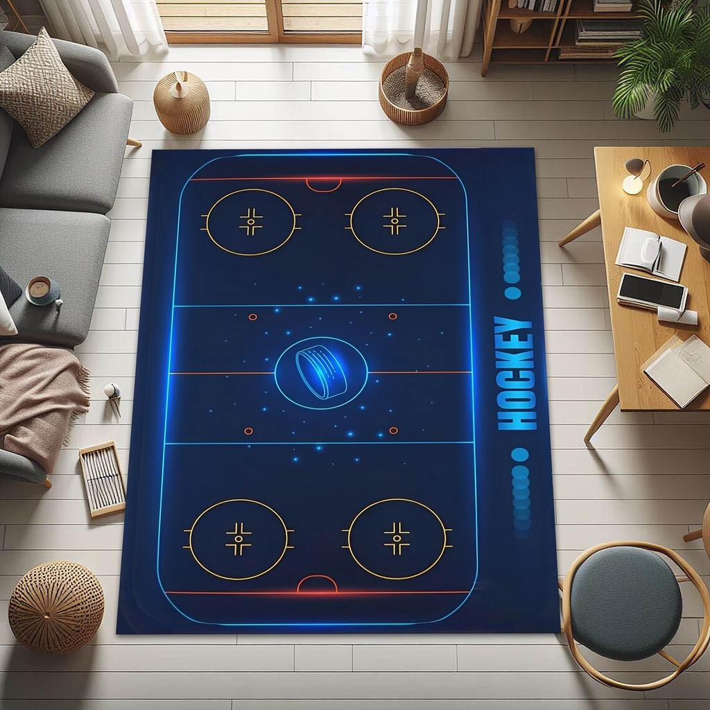 Коврик для хоккея на льду, коврик для хоккейного поля, декоративный ковер для хоккейного стола, коврик для спортивной площадки, синий коврик, спортивный коврик, коврик для детской комнаты