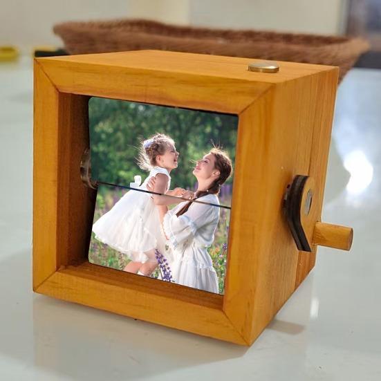 Персонализированная коробка-анимация Flipbook со встроенной подсветкой, ручной альбом для 8/16 фотографий, деревянная рамка, уникальный подарок для воспоминаний и дома