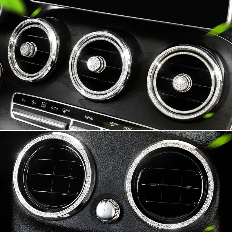 Для Mercedes Benz C GLC Class W205 X253 Накладка на центральную консоль с бриллиантами, кристаллическая наклейка, аксессуары для интерьера