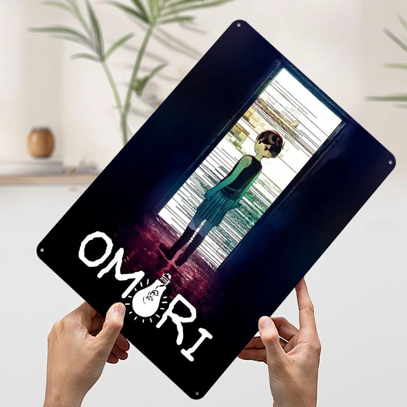 Omori Game Poster Customized Wall Art Vintage Metal Signs Retro Tin Plaque for Man Cave Decoration Bedroom Decorations Wand Deko