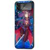 Чехол Genshin Impact Game для Samsung Galaxy Z Flip 4 Z Flip 3 5G ZFlip3 ZFlip Flip3 ZFlip4 zflip Защитная сумка Черный чехол