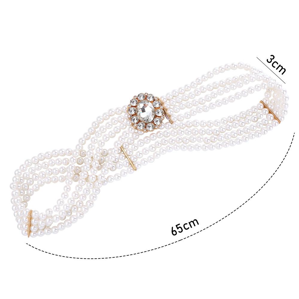 Elastic Metal Buckle Flower For Girls Dress Decoration Faux Pearl Korean Belt Women Waistband