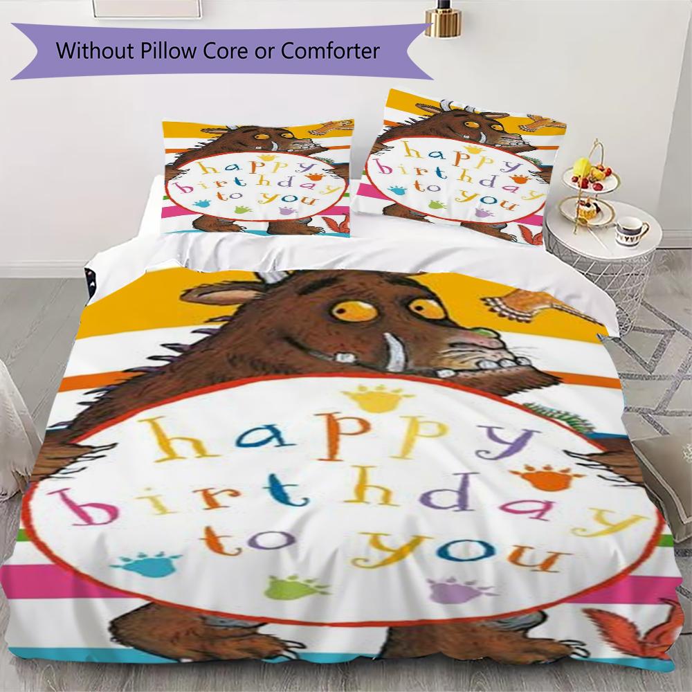 The Gruffalo Pattern Bedding,Quilt Set Quilt Cover Pillowcase Home Birthday Gift(1 * duvet cover + 2 * pillowcase, without core)_lx