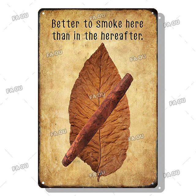 Сигары Винтажные металлические плакаты Виски Ретро жестяные вывески Бар Кафе Настенное искусство Декоративная табличка Современный дом Декор гостиной Эстетика