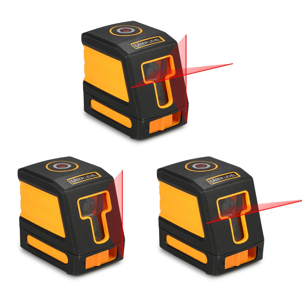 Самовыравнивающийся 2-линейный красный лазерный уровень. Профессиональное горизонтальное и вертикальное выравнивание перекрестных линий.