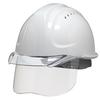 DIC Plastics Work Helmet with Shield and Ventilated Aero Mesh, SYA-CSV-SFE4M-M2, White/Clear