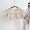 Elegant Cape Lace Fake Collar Hollow Out Cloak Knitted Shawl Korean Style Wraps Crochet Flower Scarves Scarf Accessories