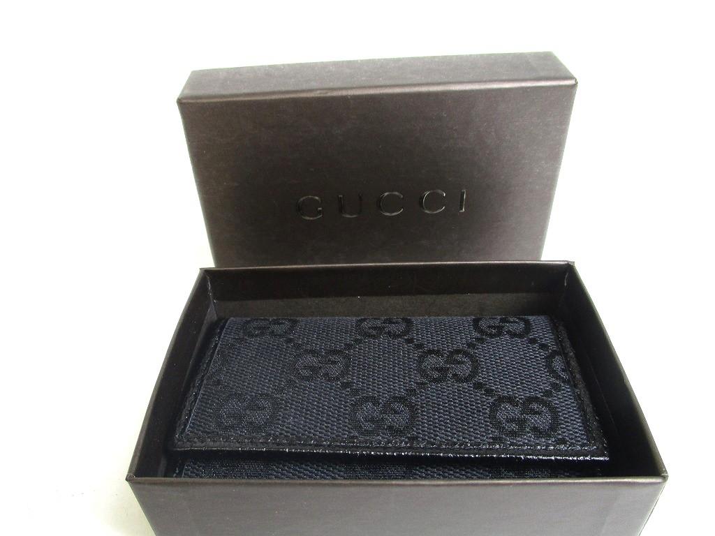 Оригинальный брелок GUCCI GG Black Canvas and Leather 6 Pics #a438 Восстановленный