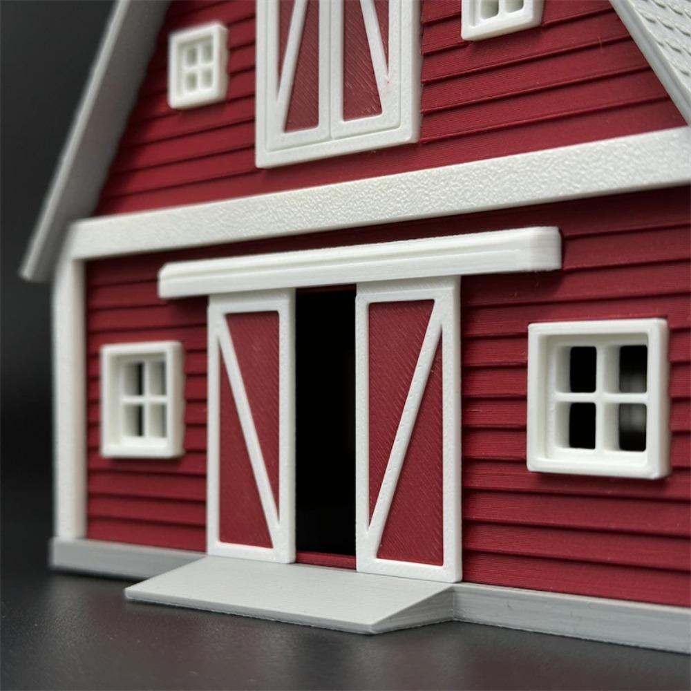 1/87 Масштаб HO Пластиковый Набор Моделей Уникальная Модель Красного Амбара Изысканная Миниатюрная Диорама Сделай Сам Коллекция Хобби Сборная Модель