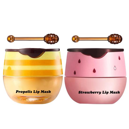 1/2 шт. бальзам для губ с аппликатором, прополис/клубничный аромат, питательный и увлажняющий крем для ухода за губами, против высыхания, удаление омертвевшей кожи, увлажняющий крем для губ