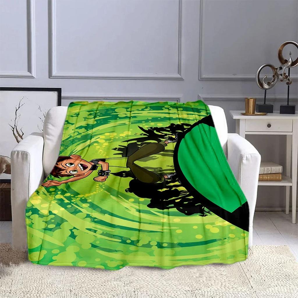 Cartoon B-Ben 10 Hero Anime Blanket Children's Blanket High Quality Flannel Blanket Soft Comfortable Home Travel Blankets