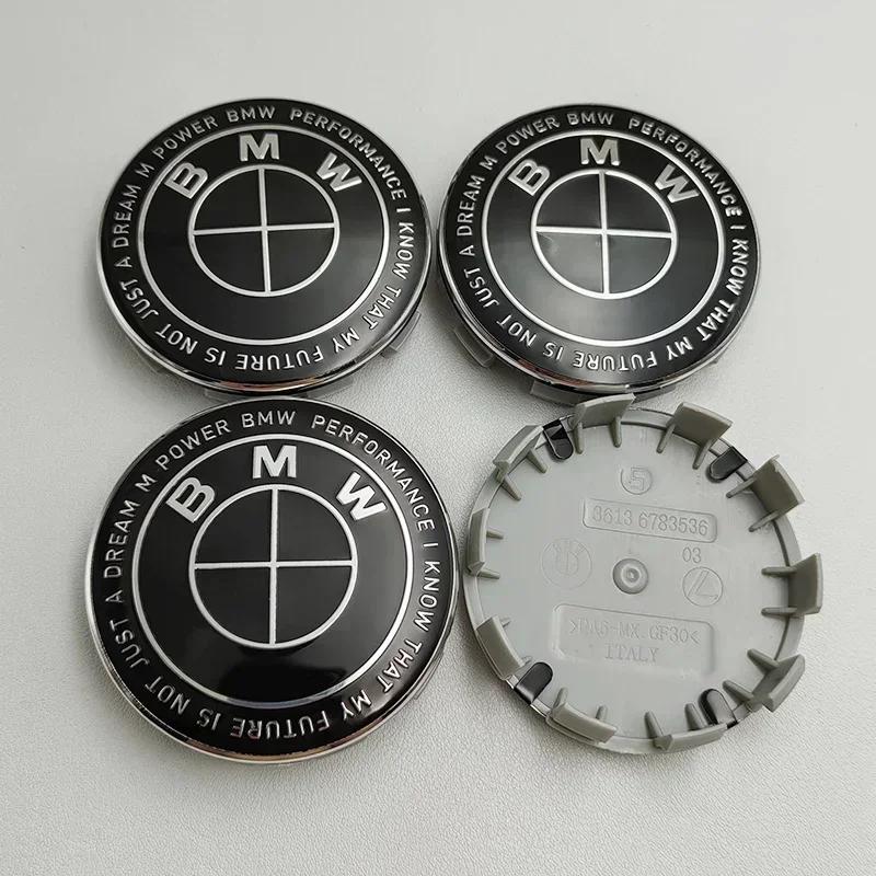 For BMW 4pcs 68mm 56mm Car Cover Wheel Hub Center Caps Badge Logo Emblem M X1 X3 X5 X6 X7 1 3 4 5 6 7 Series E36 E39 E46 E60 E90 BM5