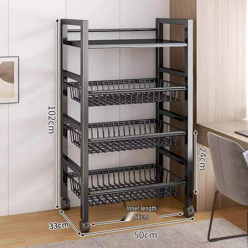 Floor-Standing Multi-Layer Kitchen Storage Rack for Fruits and Vegetables
