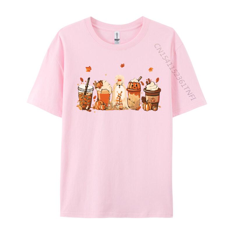 Casual T Shirt ShihTzu Dog Coffee Drink Pumpkin Special Tshirt Men Tee Shirts Soft Texture Man Clothing 3d Printed T Shirts