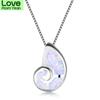 Female Cute Snails Pendant 925 Sterling Silver Blue White Fire Opal Necklaces For Women Shell Conch Necklace Girls Gifts