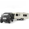 Simulation 1/32 Scale Land Rover Trailer RV Car Model Pullback Sound Light Caravans Model Diecast Toy Vehicle Children Boy Toy