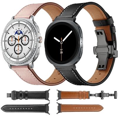 Премиальный кожаный ремешок для Samsung Galaxy Watch 8 Classic 46 мм 8 44 мм 40 мм Высококачественный браслет Наручный ремешок для Galaxy Watch 8-7 Ultra