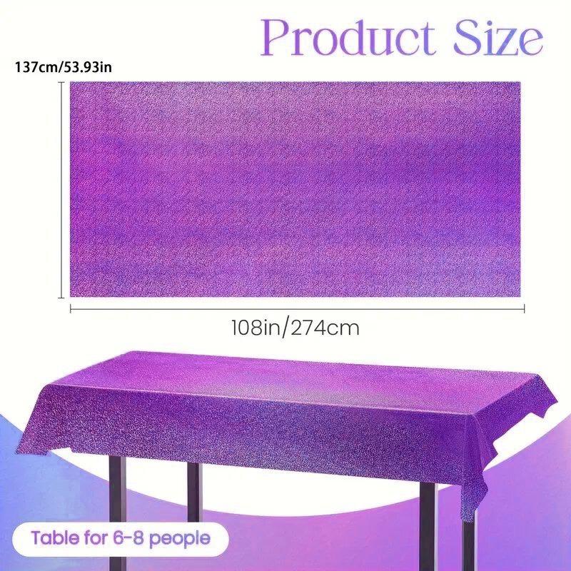 1/2/3PCS Laser Tablecloth Disposable Glitter Aluminum Foil Rectangular Tablecloth Wedding Birthday Party Christmas Decoration