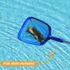 Pool Skimmer Net Deep Fine Mesh Solid Plastic Frame Detachable Pole Large Capacity Heavy Duty Leaf Fine Debris Pool Cleaning Net Pool Accessories