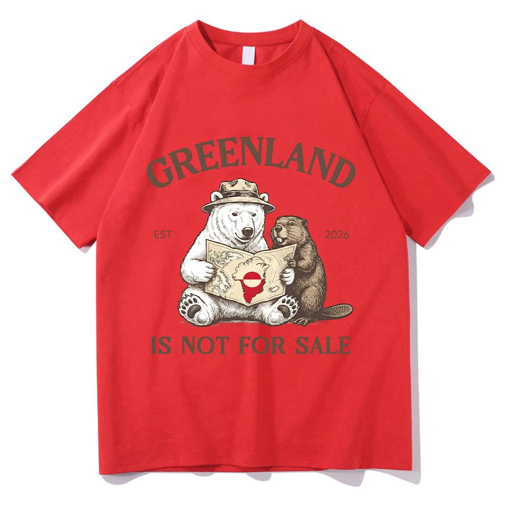 Greenland Is Not for Sale T-Shirt Dear Greenland Animal Cartoon Print Clothing Comfortable 100%Cotton Casual Short Sleeve Unisex Tee Men women clothes