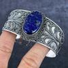 Lapis Lazuli Gemstone Handmade 925 Sterling Silver Cuff Bangle Adjustable e7V89