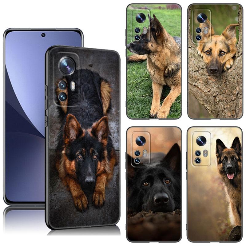 German Shepherd Dog Black Silicone Phone Case For Xiaomi Mi 9 SE 8 10 10T 11 12 13 Lite 9T 11T 12S 12T 13T 14 Pro 5G NE 11i 12X