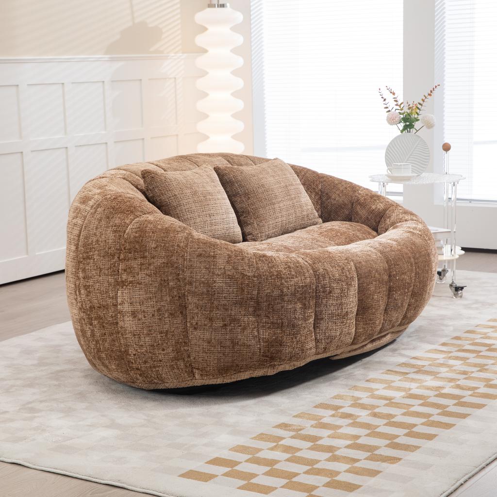 Bean Bag Sofa Lazy Durable Comfort Lounger High Back Chair for Adults and Children, Indoor & Outdoor, Accent Floor Soft Lounge Chair (Coffee Chenille)