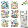 6Pcs Easter Gnome Diamond Painting Refrigerator Magnet Diamond Painting Fridge Magnet DIY Fridge Stickers for Adults Beginners