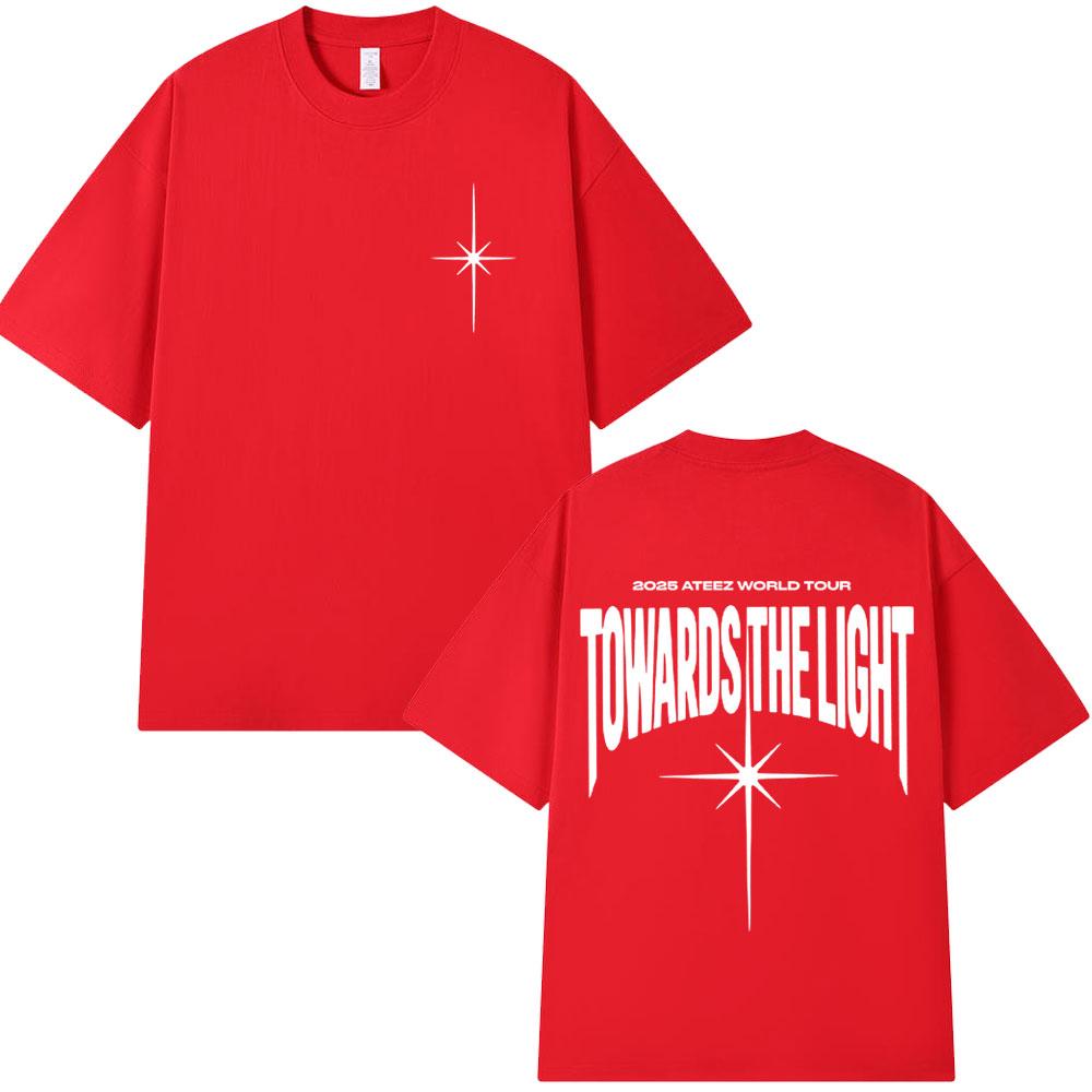 2025 Ateez World Tour Towards The Light T Shirt Korean Kpop Fashion Tshirt Unisex Women Casual Cotton Cozy Short Sleeve Tshirts