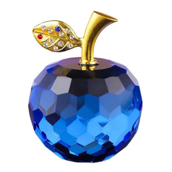 Стеклянные яблоки, фигурка, искусственный хрустальный фрукт, украшение, коллекционные полупрозрачные яблоки, украшение для домашнего офиса, приборной панели автомобиля