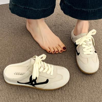 Баотоу полутапочки женские новые летние супер огонь без задника на плоской подошве немецкие тренировочные туфли