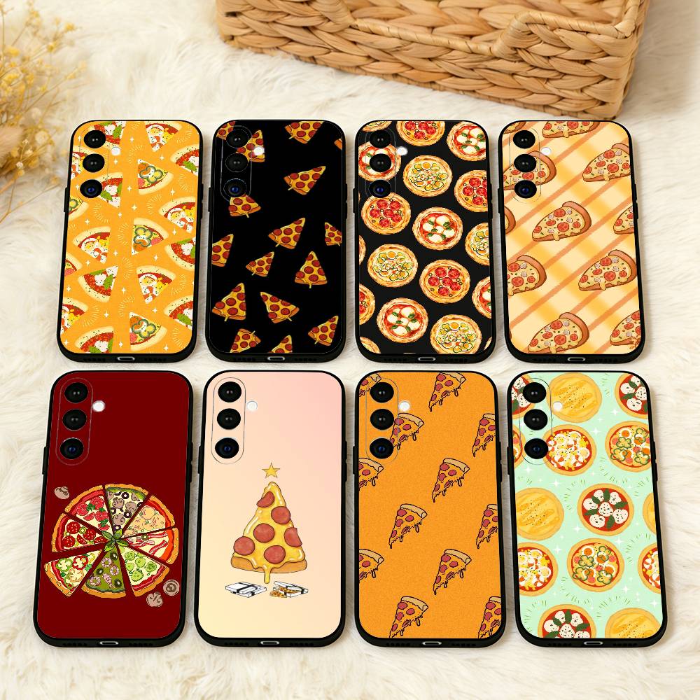 Delicious P-Pizza C-Cheese Phone Case For Samsung A73,72,71,53,52,51,22,91,80, Soft Black Cover