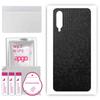 apgo Protective Skin Sticker for the Back Compatible with Xiaomi Mi 9 Lite, Wrap Film, Foil, Vinyl - Pattern Black Honeycomb