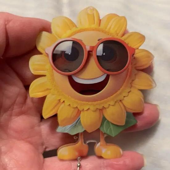 Подвеска на зеркало заднего вида автомобиля 'Подсолнух' Акриловое украшение для автомобиля для рождественской елки Легкое подвесное украшение