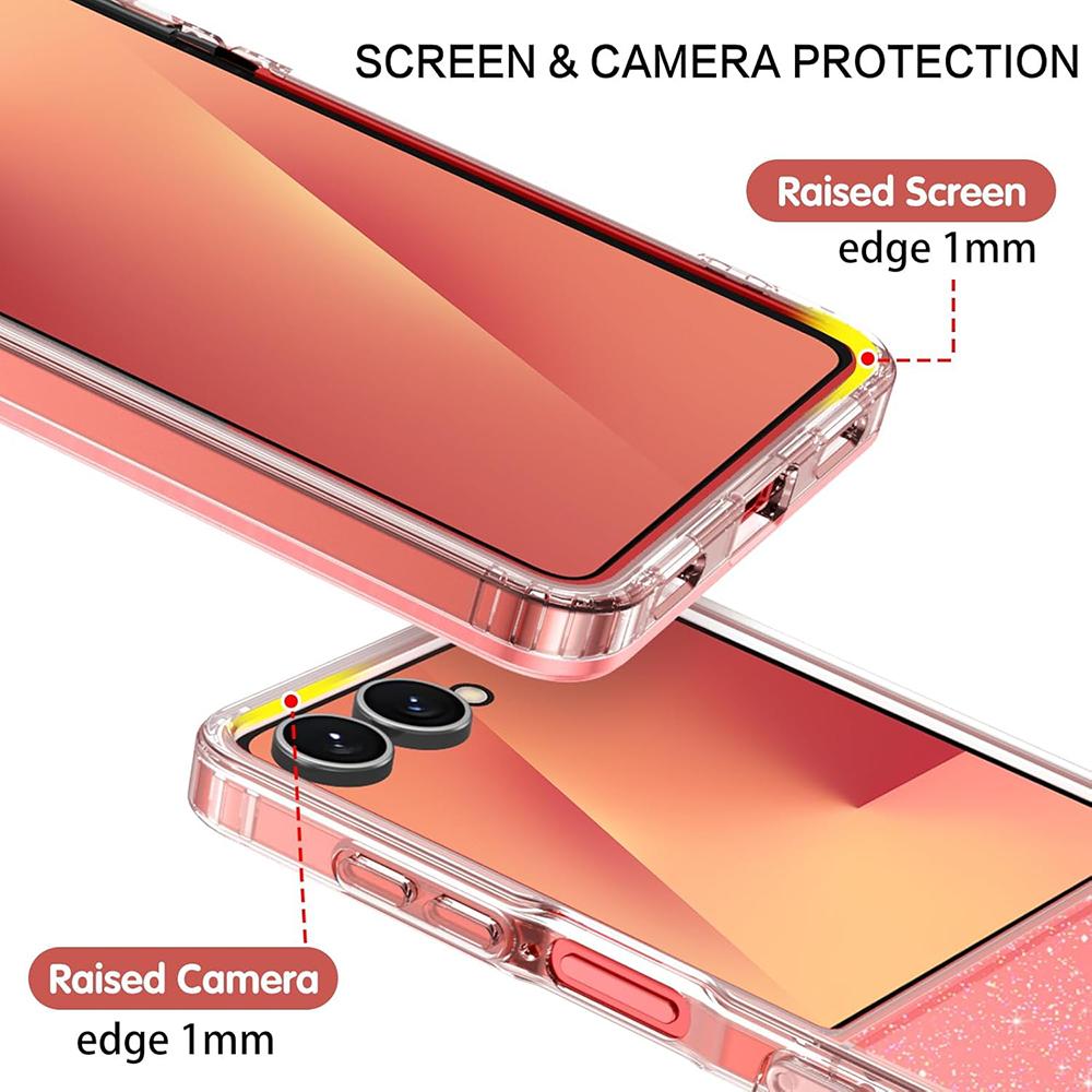 Прозрачный Магнитный Чехол-Крышка со Звездным Блеском для Samsung Galaxy Z Flip 8/7/6/5 Звездное Небо Беспроводная Зарядка