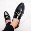 Fashion Men Leather Driving Shoes Tassel Black Blue Slip On Loafers Spring Summer Men Leather Moccasins Outdoor Club Pary Shoes Men