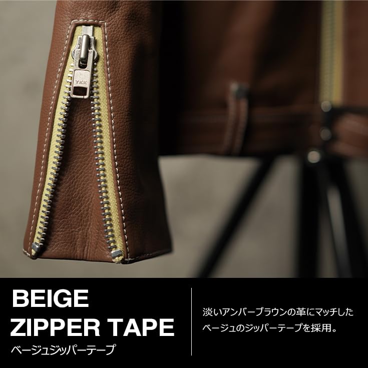 VALLET Куртка из натуральной кожи одинарная косуха VALLET01AN размер LL коричневый [Liugoo Leathers] (Валетт) Мужской