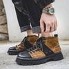 High Quality Cowhide Men Boots Street Punk Style Men's Shoes Outdoor Leather Boots Thick Soled High Top Boots Work Boots