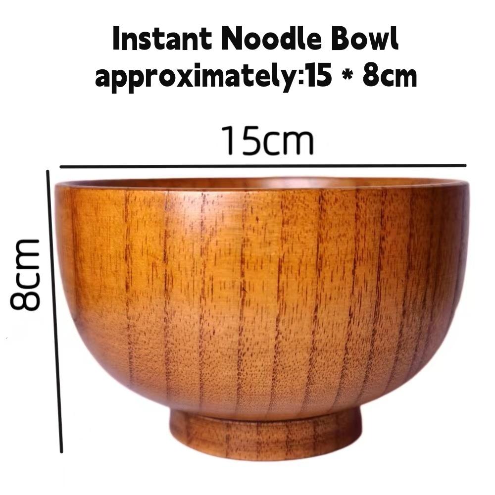 Japanese Style Natural Wooden Bowl Tableware for Fruit Salad Noodle Rice Soup Bowls Kitchen Utensil Dishes Handmade Crafts